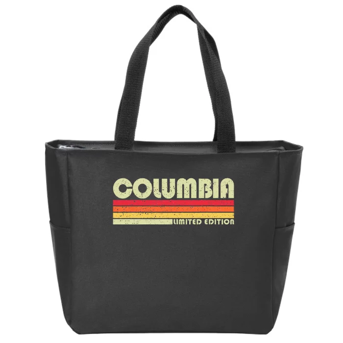 Vintage 1980s Graphic Style Columbia Tennessee Zip Tote Bag