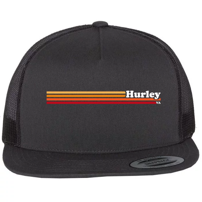 Vintage 1980s Graphic Style Hurley Virginia Flat Bill Trucker Hat