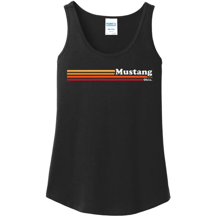 Vintage 1980s Graphic Style Mustang Oklahoma Ladies Essential Tank