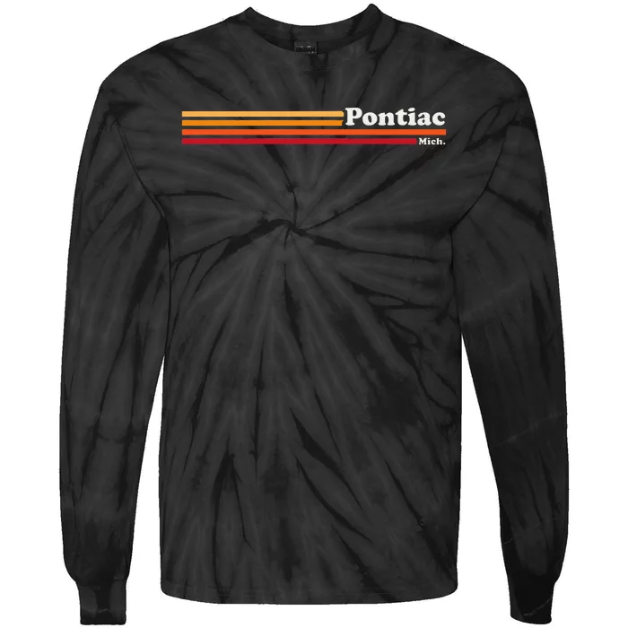 Vintage 1980s Graphic Style Pontiac Michigan Tie-Dye Long Sleeve Shirt