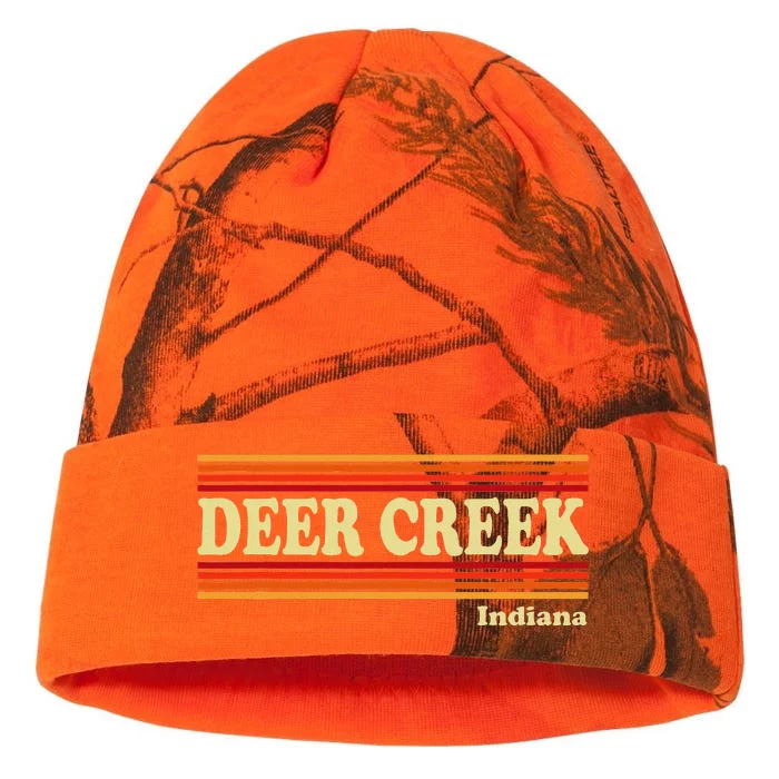 Vintage 1980s Graphic Style Deer Creek Indiana Kati - 12in Camo Beanie