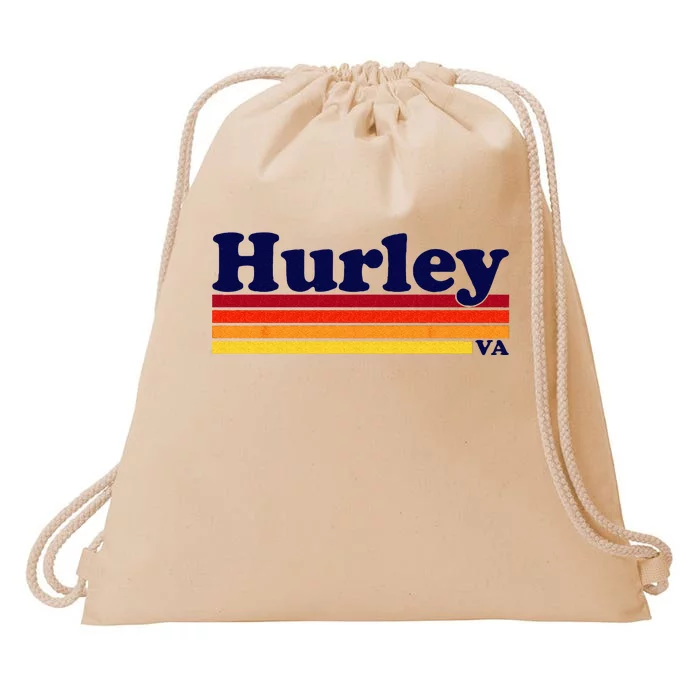 Vintage 1980s Graphic Style Hurley Virginia Drawstring Bag