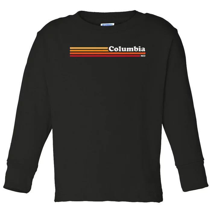 Vintage 1980s Graphic Style Columbia Maryland Toddler Long Sleeve Shirt