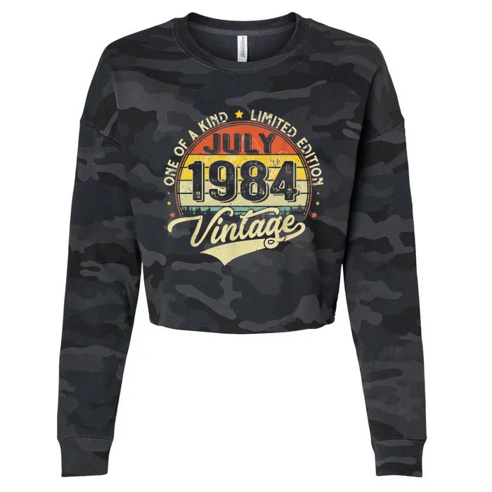 Vintage 1984 July Limited Edition Awesome 40th Birthday Cropped Pullover Crew