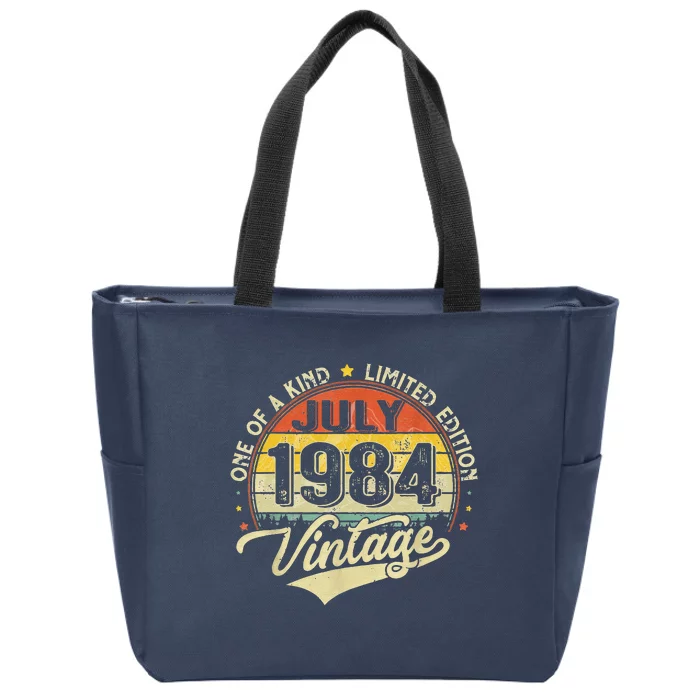 Vintage 1984 July Limited Edition Awesome 40th Birthday Zip Tote Bag