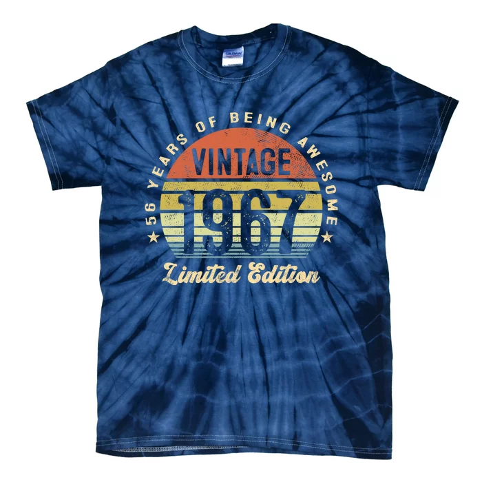 Vintage 1967 Limited Edition Birthday 56th Dad Birthday Grandpa Birthday Tie-Dye T-Shirt