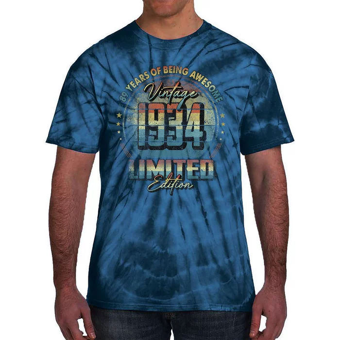 Vintage 1934 Limited Edition 89 Year Old 89th Birthday Tie-Dye T-Shirt