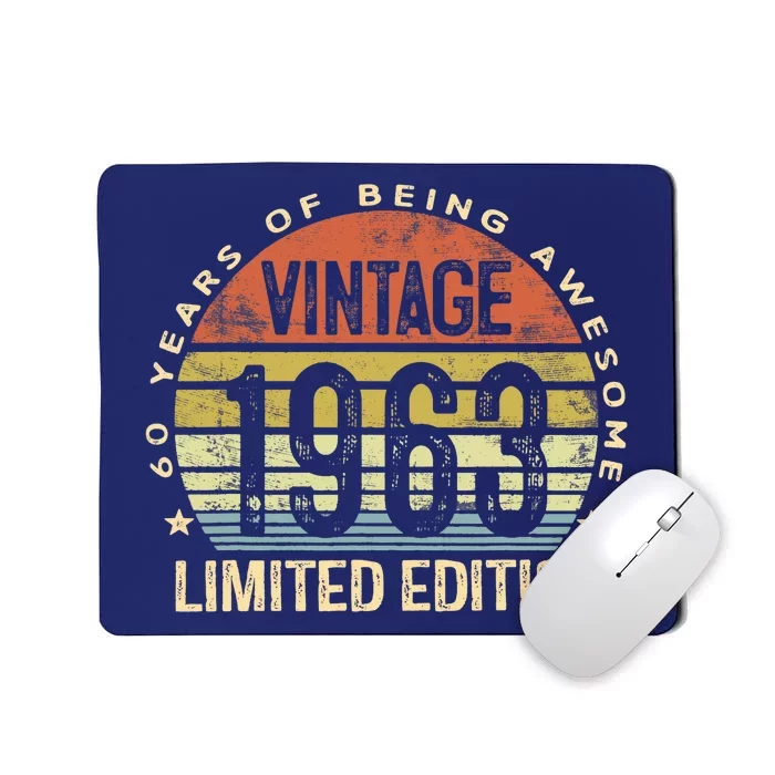 Vintage 1963 Limited Edition 60 Year Old Gifts 60th Birthday Mousepad