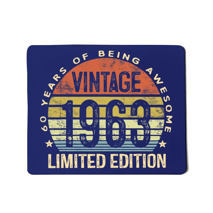 Vintage 1963 Limited Edition 60 Year Old Gifts 60th Birthday Mousepad