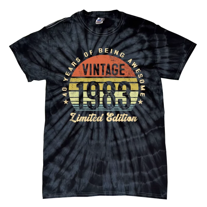 Vintage 1983 Limited Edition Birthday 40th Dad Birthday Grandpa Birthday Tie-Dye T-Shirt