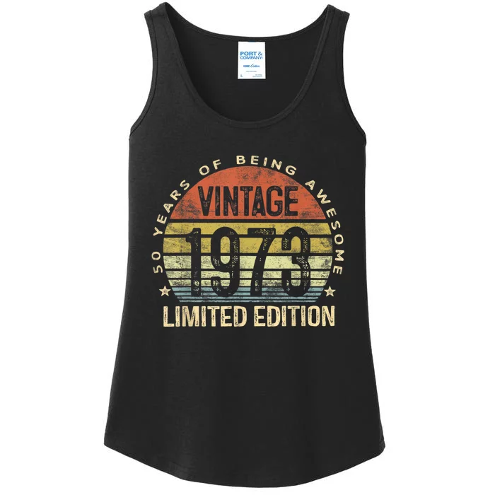 Vintage 1973 Limited Edition 50 Year Old Gifts 50th Birthday Ladies Essential Tank