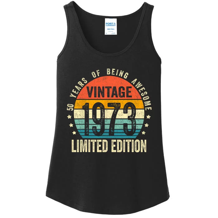 Vintage 1973 Limited Edition 50 Year Old Gifts 50th Birthday Ladies Essential Tank