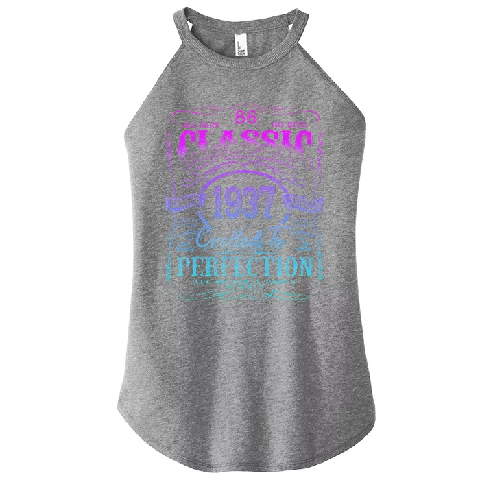 Vintage 1937 Limited Edition 86 Year Old 86th Birthday Cute Women’s Perfect Tri Rocker Tank