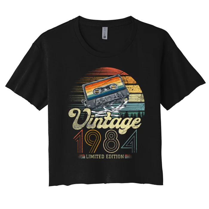 Vintage 1984 Limited Edition Vintage Birthday Gift Idea Women's Crop Top Tee