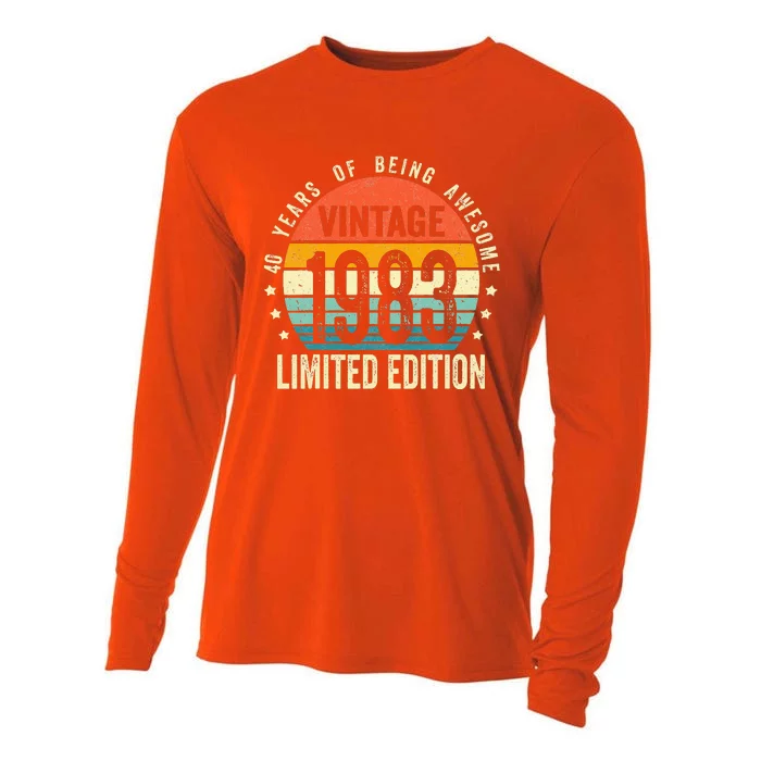 Vintage 1983 Limited Edition 40 Year Old Gifts 40th Birthday Cooling Performance Long Sleeve Crew