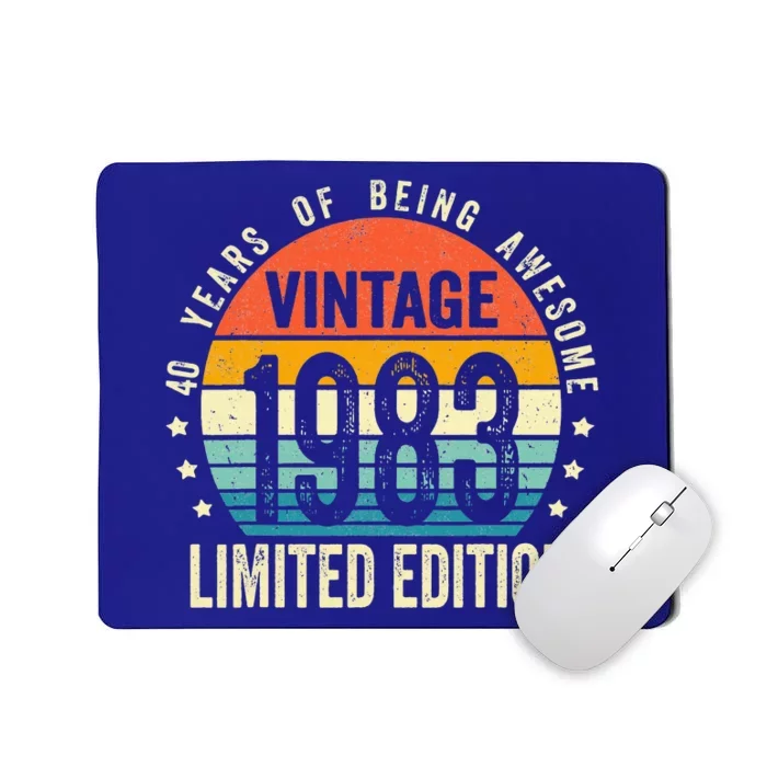 Vintage 1983 Limited Edition 40 Year Old Gifts 40th Birthday Mousepad