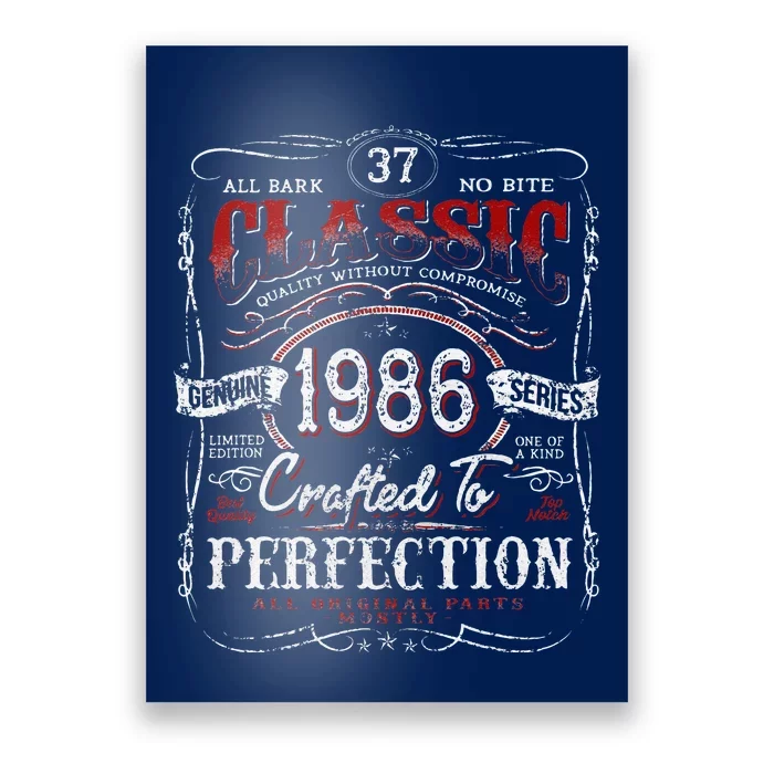 Vintage 1986 Limited Edition 37 Year Old 37th Birthday Poster