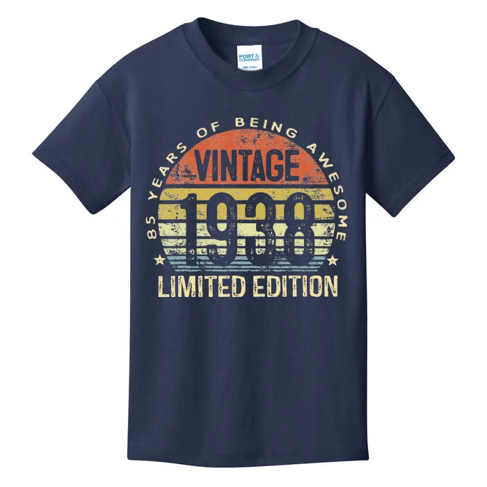 Vintage 1938 Limited Edition 85 Year Old Gifts 85th Birthday Kids T-Shirt