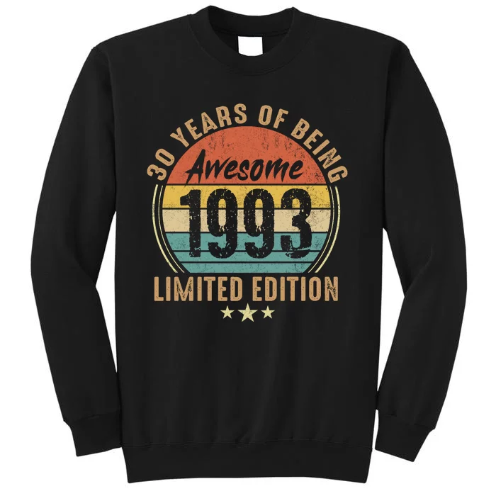 Vintage 1993 Limited Edition 30th Birthday 30 Years Of Being Awesome Sweatshirt