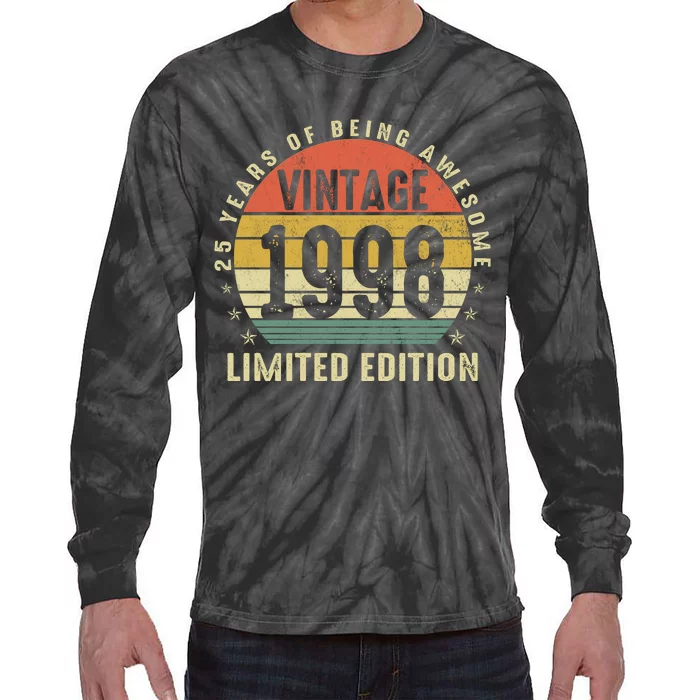 Vintage 1998 Limited Edition 25 Year Old Gifts 25th Birthday Tie-Dye Long Sleeve Shirt