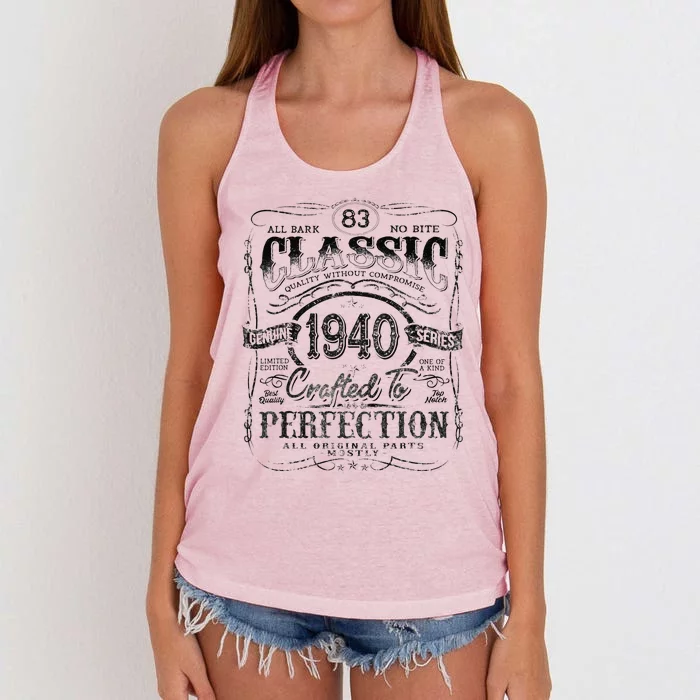 Vintage 1940 Limited Edition 83 Year Old 83rd Birthday Love Women's Knotted Racerback Tank