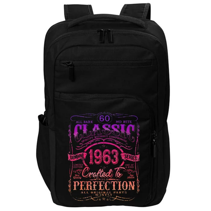 Vintage 1963 Limited Edition 60 Year Old 60th Birthday Funny Love Impact Tech Backpack