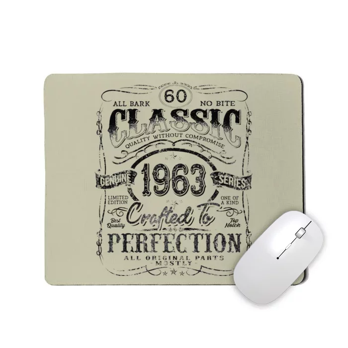 Vintage 1963 Limited Edition 60 Year Old 60th Birthday Funny Mousepad