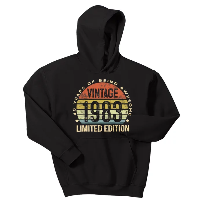 Vintage 1983 Limited Edition 40 Year Old Gifts 40th Birthday Kids Hoodie