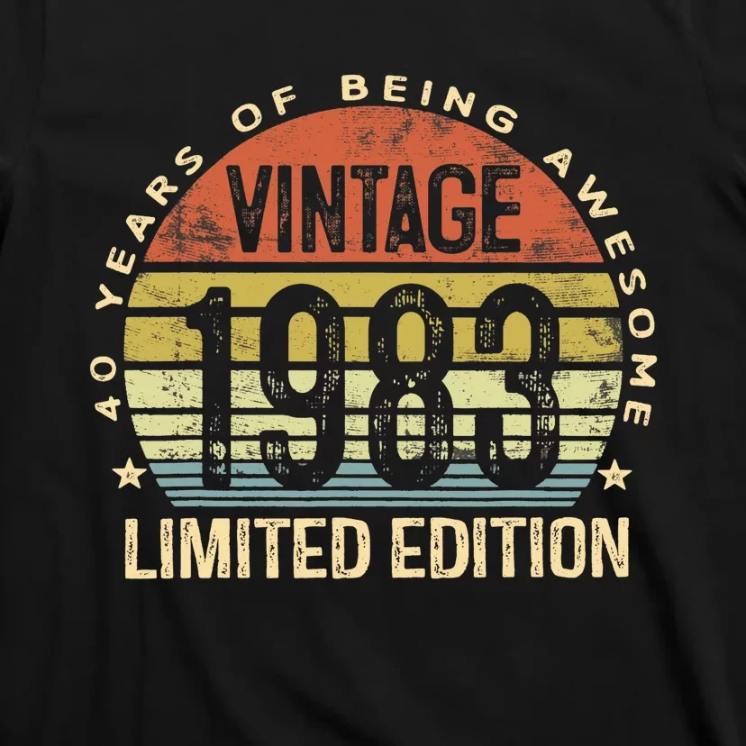 Vintage 1983 Limited Edition 40 Year Old Gifts 40th Birthday T-Shirt