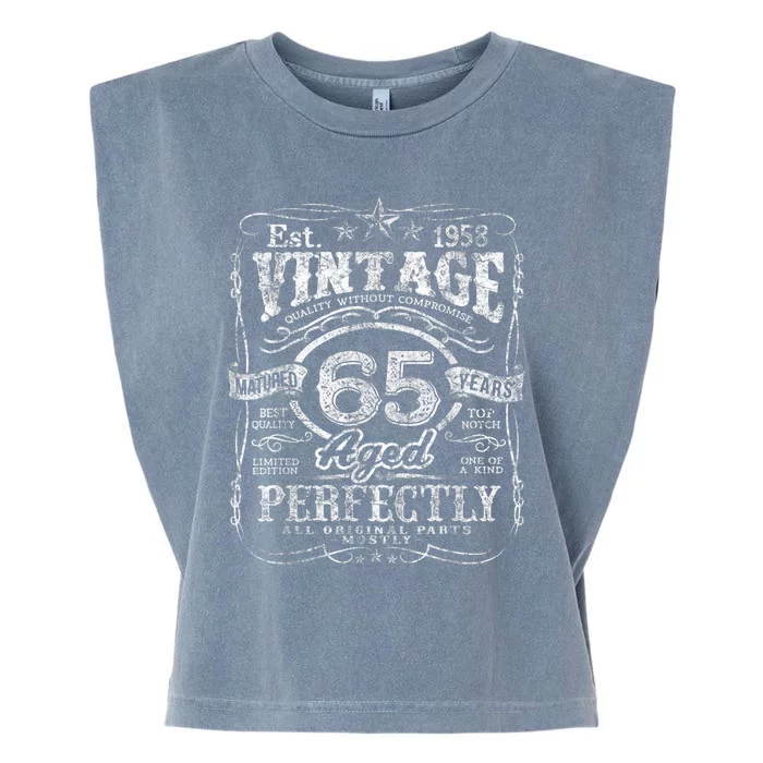 Vintage 1958 Limited Edition 65 year old 65th Birthday Garment-Dyed Women's Muscle Tee