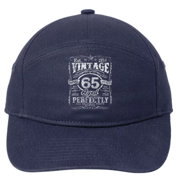 Vintage 1958 Limited Edition 65 year old 65th Birthday 7-Panel Snapback Hat