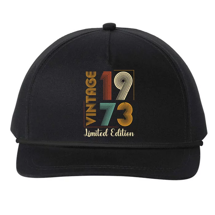 Vintage 1973 Limited Edition Birthday Snapback Five-Panel Rope Hat