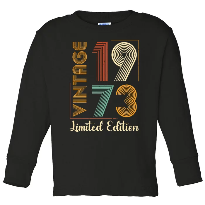 Vintage 1973 Limited Edition Birthday Toddler Long Sleeve Shirt