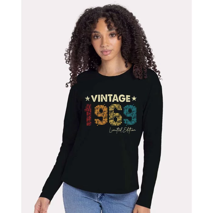 Vintage 1969 Limited Edition 55 Years Old 69th Birthday Womens Cotton Relaxed Long Sleeve T-Shirt