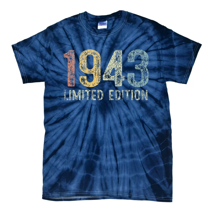 Vintage 1943 Limited Edition 80 Year Old 80th Birthday Gifts Tie-Dye T-Shirt