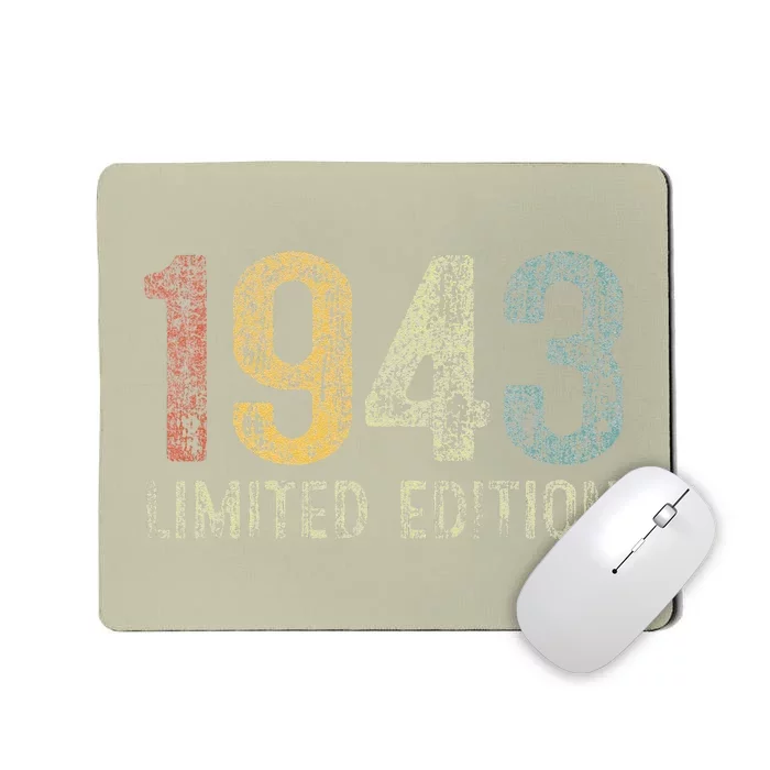 Vintage 1943 Limited Edition 80 Year Old 80th Birthday Gifts Mousepad