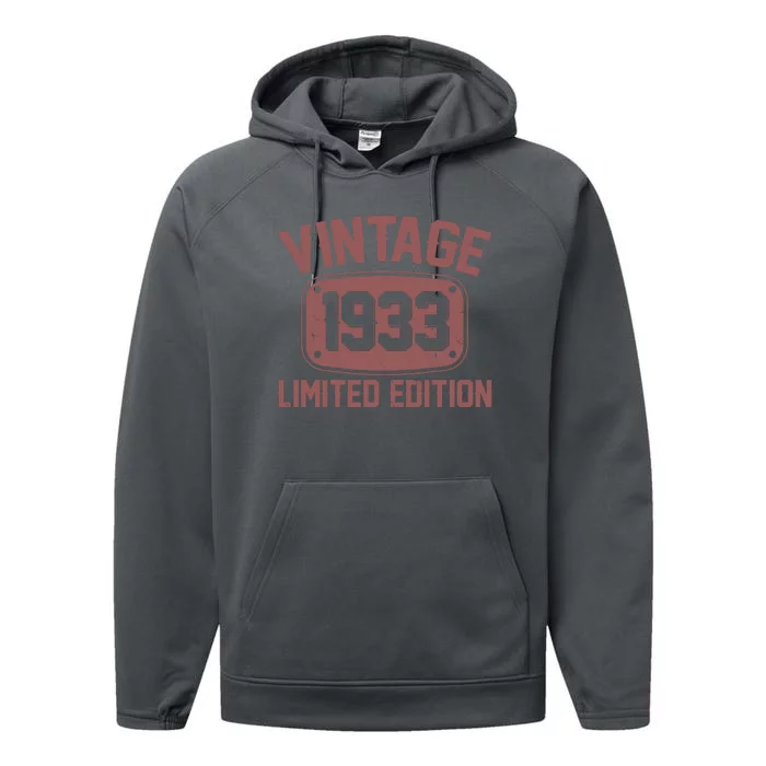 Vintage 1933 Limited Edition 90th Birthday Performance Fleece Hoodie