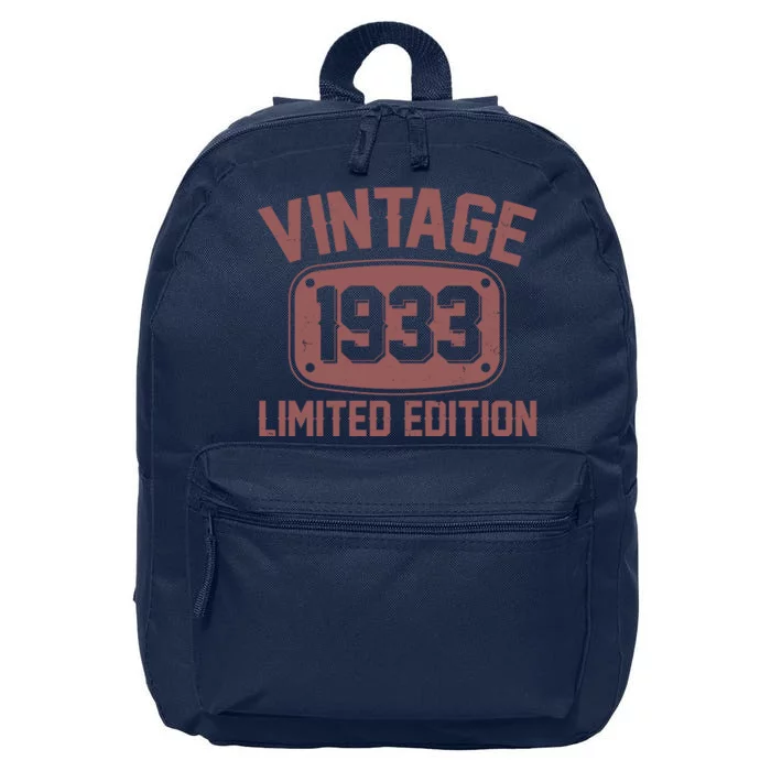 Vintage 1933 Limited Edition 90th Birthday 16 in Basic Backpack