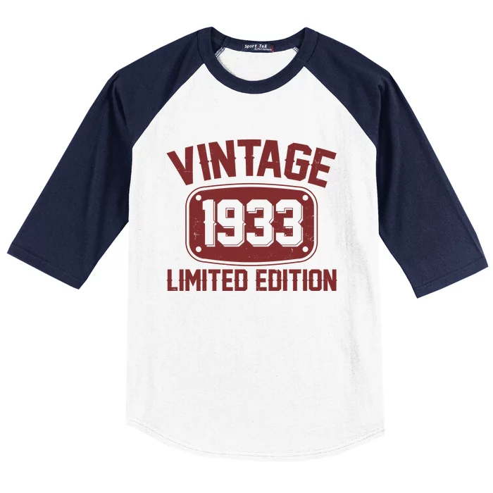 Vintage 1933 Limited Edition 90th Birthday Baseball Sleeve Shirt