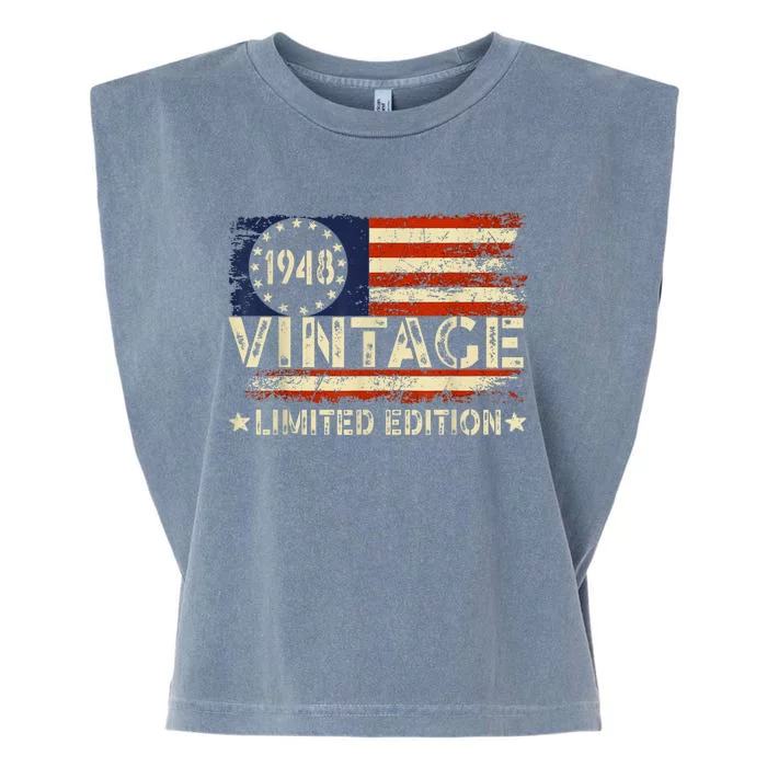 Vintage 1948 Limited Edition 75 Year Old Gifts 75th Birthday Present Garment-Dyed Women's Muscle Tee