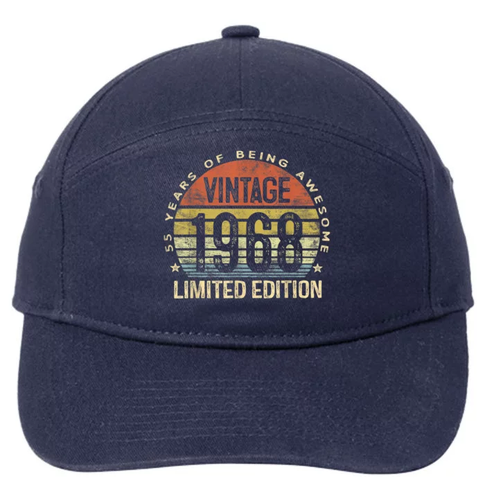 Vintage 1968 Limited Edition 55 Year Old Gifts 55th Birthday 7-Panel Snapback Hat