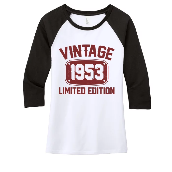 Vintage 1953 Limited Edition 70th Birthday Women's Tri-Blend 3/4-Sleeve Raglan Shirt