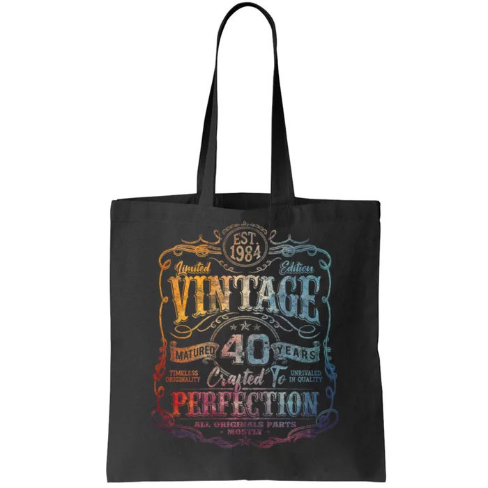 Vintage 1984 Limited Edition 40 Year Old 40th Birthday Tote Bag