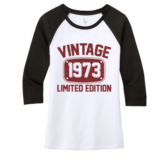 Vintage 1973 Limited Edition 50th Birthday Women's Tri-Blend 3/4-Sleeve Raglan Shirt