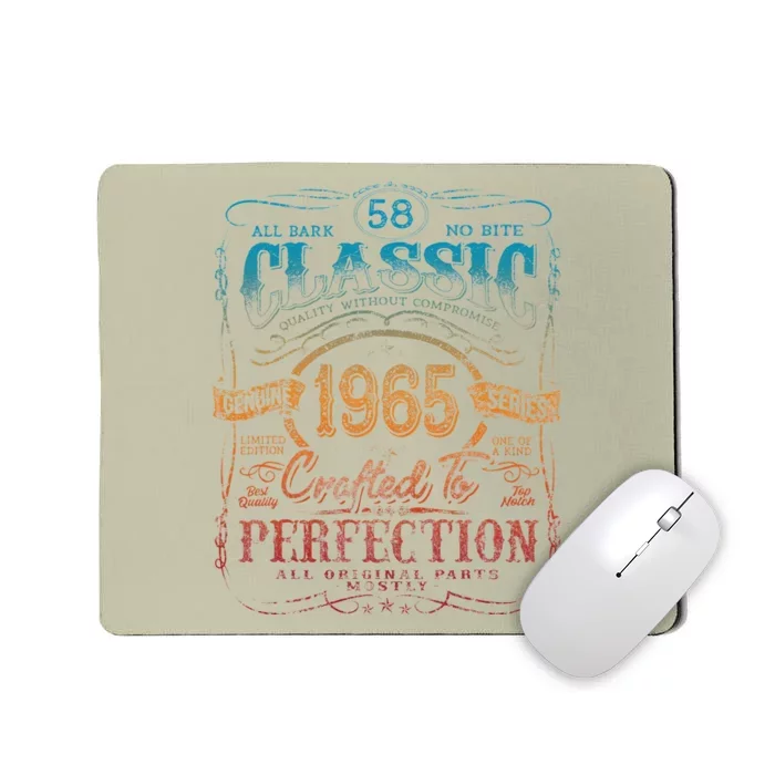 Vintage 1965 Limited Edition 58 Year Old 58th Birthday Mousepad