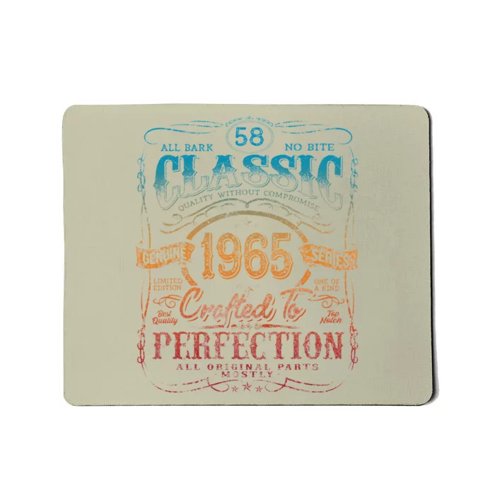 Vintage 1965 Limited Edition 58 Year Old 58th Birthday Mousepad