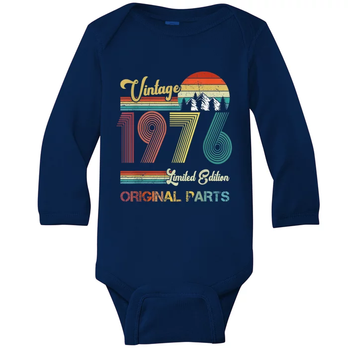 Vintage 1976 limited edition original parts 46th birthday Baby Long Sleeve Bodysuit