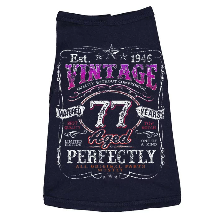 Vintage 1946 Limited Edition 77 Year Old 77th Birthdays Doggie Tank