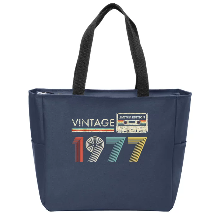 Vintage 1977 Limited Edition Retro Cassette 45th Birthday Zip Tote Bag