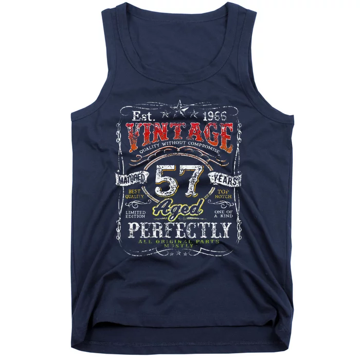 Vintage 1966 Limited Edition 57 Year Old 57th Birthdays Tank Top